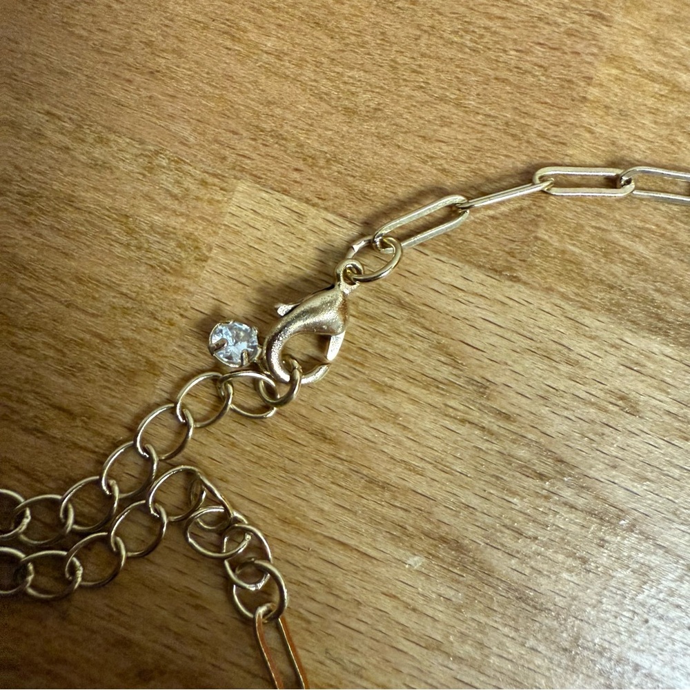 Gold tone paperclip chain layering necklace - Picture 5 of 6